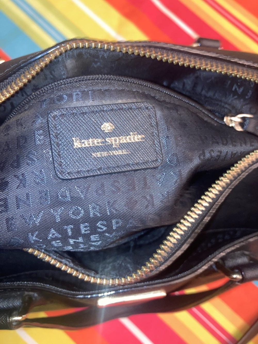 Genuine Kate Spade Laurel Way  Black Saffiano Leather Satchel with Gold Hardware - Picture 10 of 16